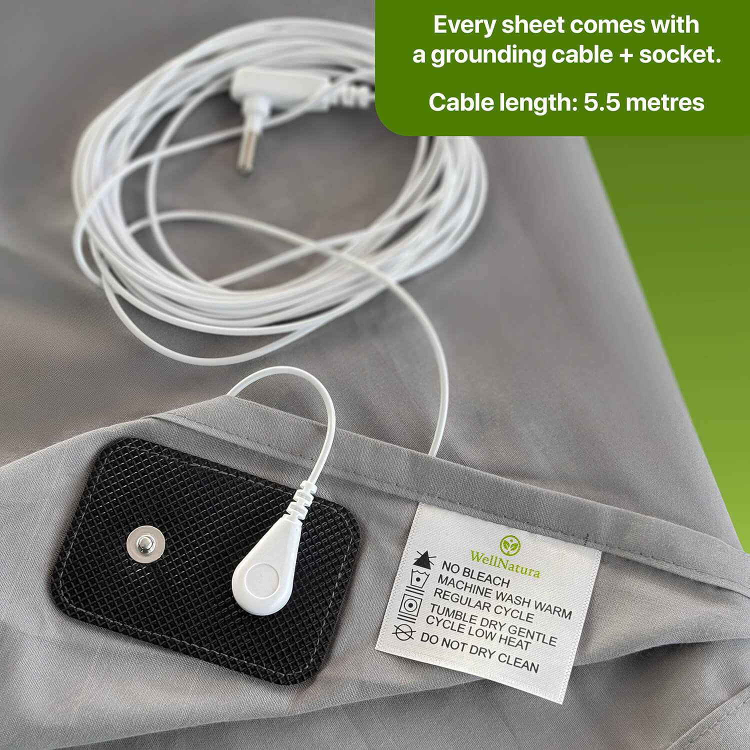 Earthing Grounding Bed Sheet + Tester | 200cmx150cm | Goes Under Bed Sheet - Foto 9